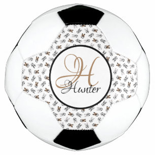 Sporty Soccer Puppies Monogrammed Ball