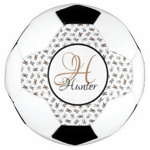 Sporty Soccer Puppies Monogrammed   Soccer Ball