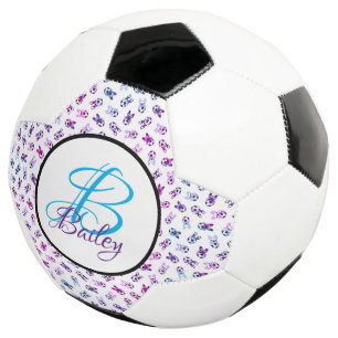 Sporty Soccer Puppies Monogrammed Soccer Ball
