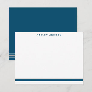 Sporty Stripes Dark Blue & Grey Athletic Men's Card