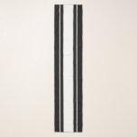 Sporty Stylish Wide White Racing Stripes On Black Scarf<br><div class="desc">This classy,  sporty design features a white centre stripe with floating white pinstripes.  The outermost edge stripes are black.</div>