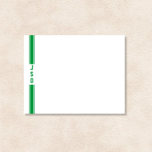 Sporty Vertical Stripes Monogram Green White Mens  Card