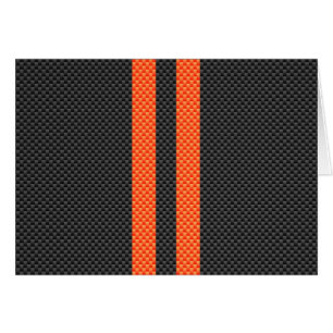 Sporty Vibrant Orange Stripes Carbon Fibre Style