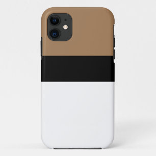 Sporty White Bold Black Mocha Brown Colour Block Case-Mate iPhone Case