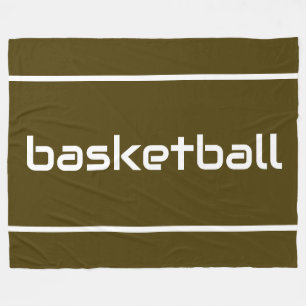 Sporty White PICKLEBALL Text Stripes On Deep Navy Fleece Blanket
