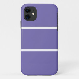 Sporty Wide Light Purple Slim White Accent Stripes Case-Mate iPhone Case