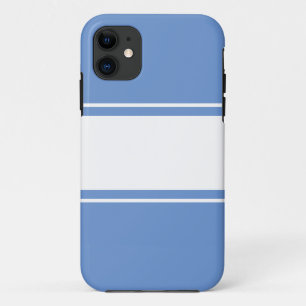 Sporty Wide White Racing Stripes On Light Blue Case-Mate iPhone Case