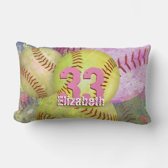Sporty Women's Softball Lumbar Cushion (Front)