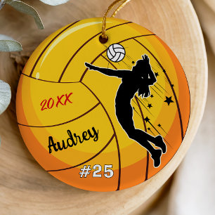 Sporty Youth Volleyball Player Keepsake Ceramic Tree Decoration