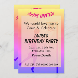 SportyThemed Netball Party Invitation