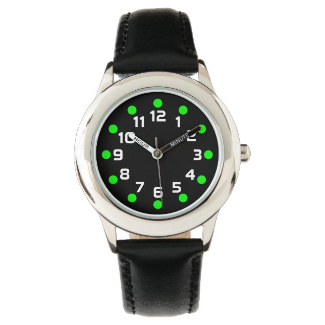 Spot Markers - Green and White on Black Watch (Front)