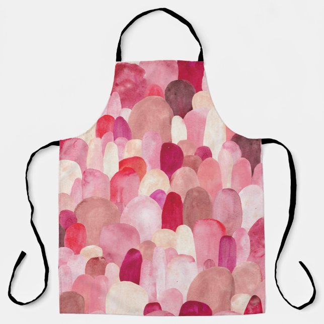 Spot Medley: Pink-Red Textile Dream. Apron (Front)