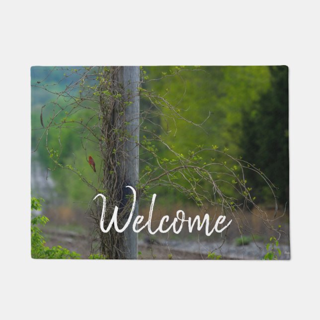 Spot Of Red Welcome Doormat (Front)
