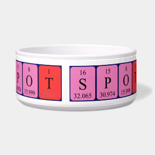 Spot periodic table name pet bowl 1