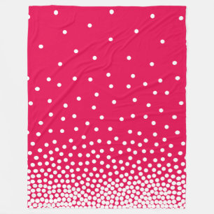 Spot Shaded 240816 - White and #e60049 Pink Red Fleece Blanket
