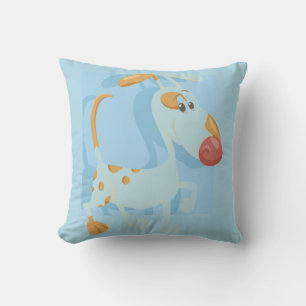 Spot The Dog On Blue Background Goes For A Walk Cushion