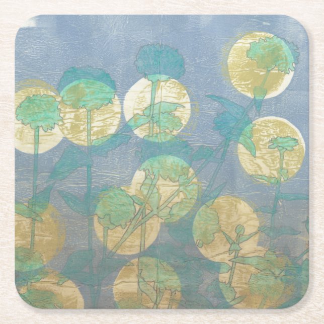Spotlight Floral I Square Paper Coaster (Front)