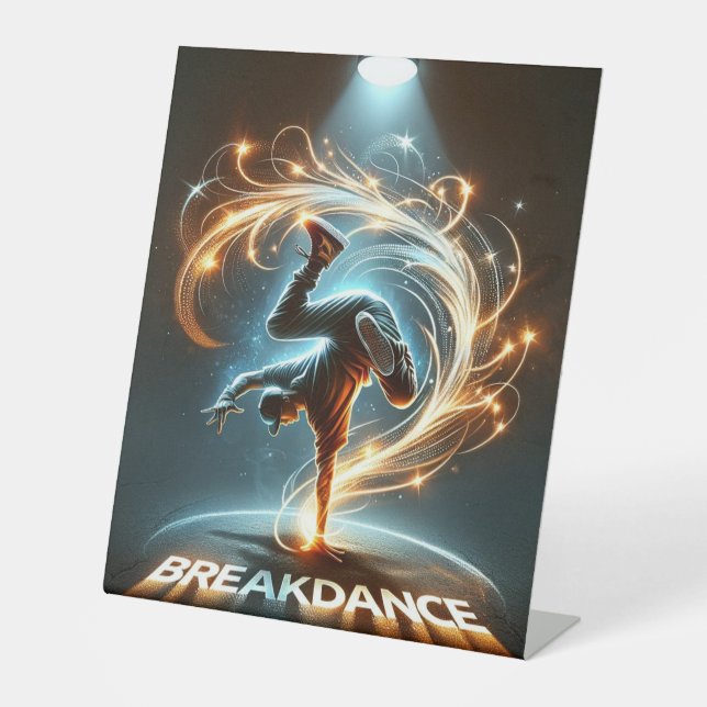"Spotlight Groove" - ​​dancing in the spotlight! Pedestal Sign (Front)