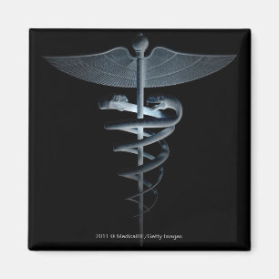 Spotlight on a medical caduceus magnet