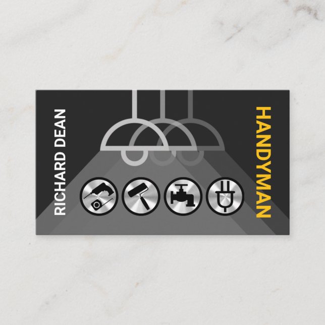 Spotlight On Silver Handyman Tools Business Card (Front)