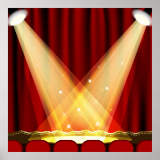 Spotlights On Stage Poster