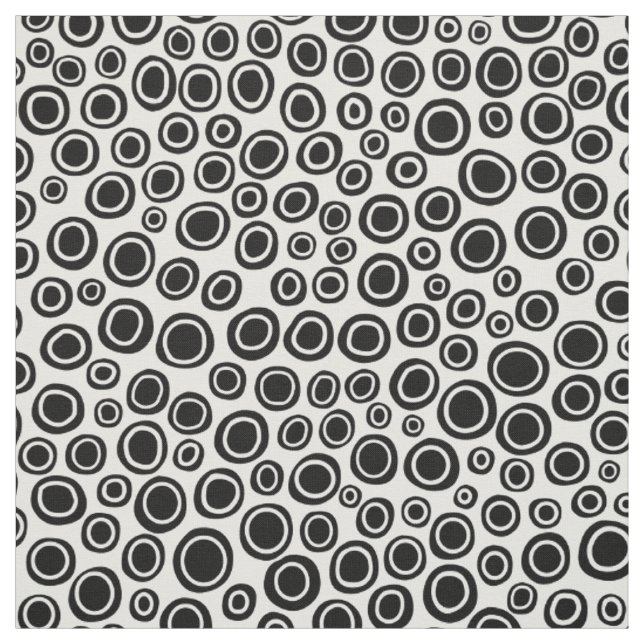 Spots 071215 - Black on White Fabric (Swatch)
