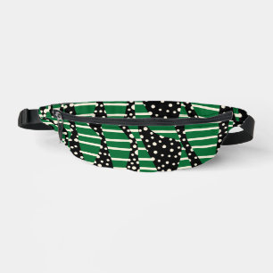 Spots and Stripes 2 - Green, Cream and Black Bum Bags