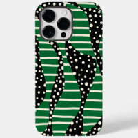 Spots and Stripes 2 - Green, Cream and Black
