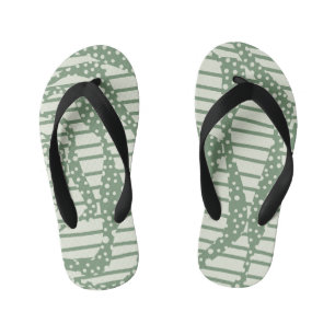 Spots and Stripes 2 - Green Kid's Jandals