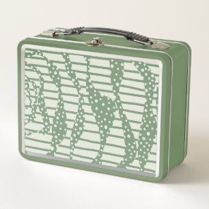 Spots and Stripes 2 - Green Metal Lunch Box
