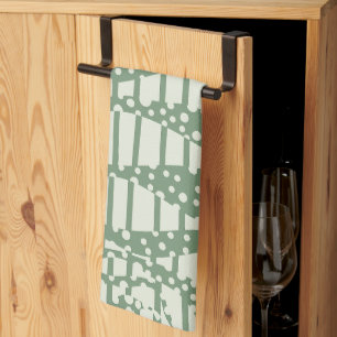 Spots and Stripes 2 - Green Tea Towel