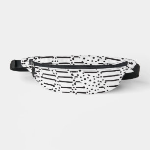 Spots and Stripes 2 in Black and White Bum Bags