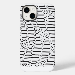 Spots and Stripes 2 in Black and White iPhone 14 Case