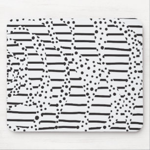 Spots and Stripes 2 in Black and White  Mouse Pad