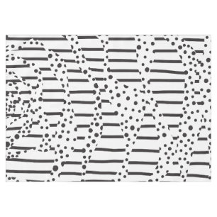 Spots and Stripes 2 in Black and White Tablecloth
