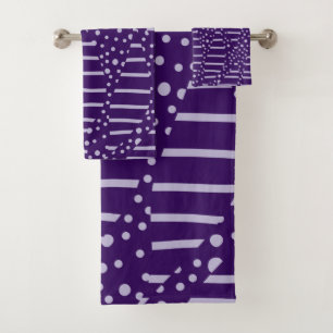 Spots and Stripes 2 - Purple Bath Towel Set
