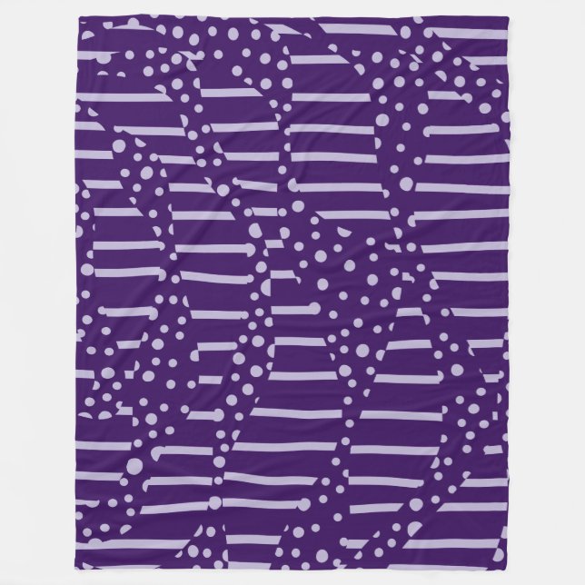 Spots and Stripes 2 - Purple Fleece Blanket (Front)