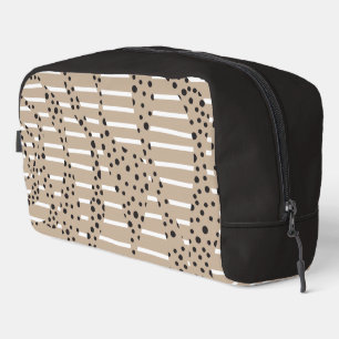 Spots and Stripes 2 - Taupe, Black and White Dopp Kit