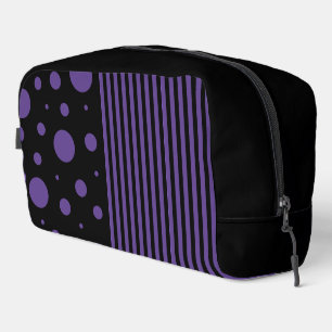 Spots and Stripes in Purple and Black Dopp Kit