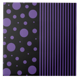 Spots and Stripes in Purple and Black Tile