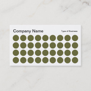 Spots - Deep Olive, Black and White Business Card