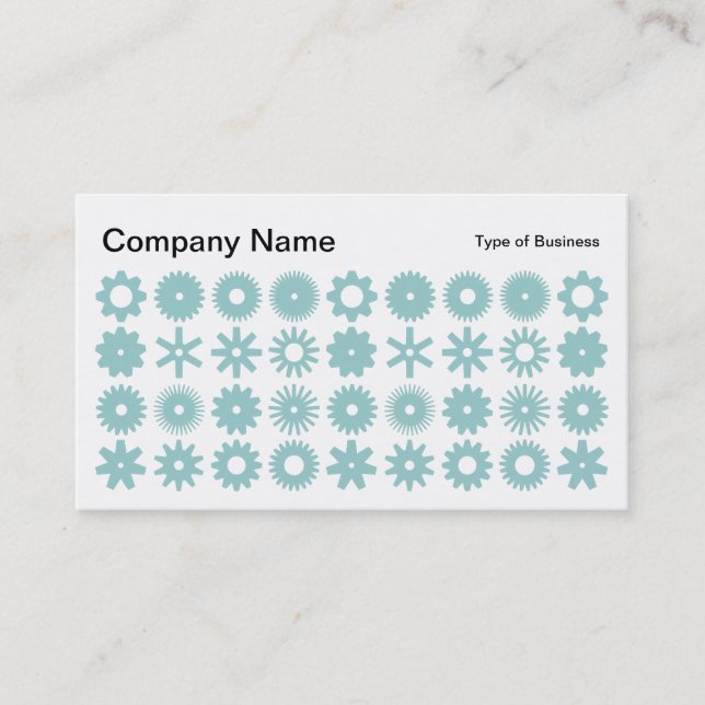 Spots - Light Blue Green on White Business Card (Front)