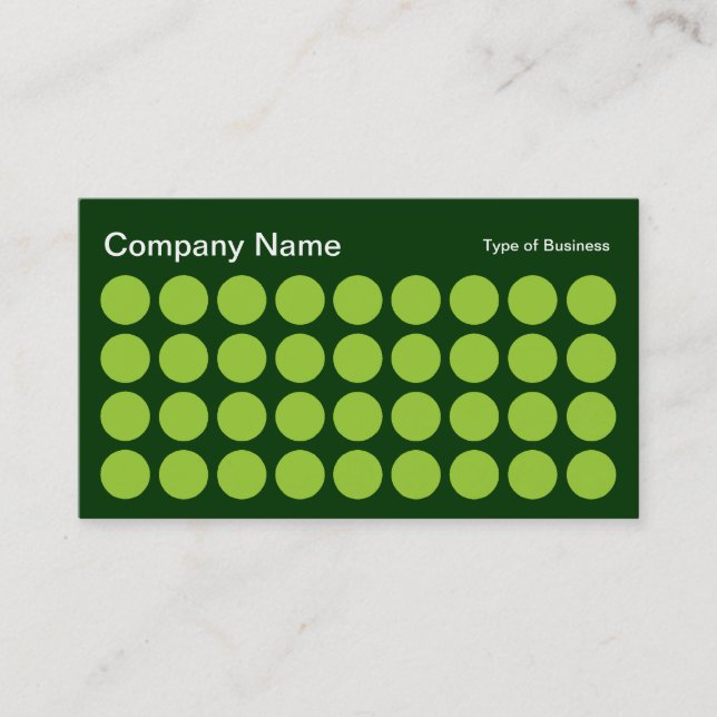Spots - Martian Green on Dark Green Business Card (Front)