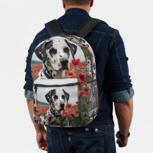 **"Spots of Joy: Dalmatian in a Red Poppy Field"** Printed Backpack
