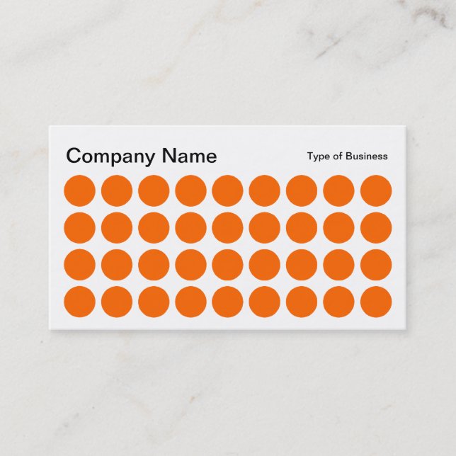 Spots - Orange, Black and White Business Card (Front)
