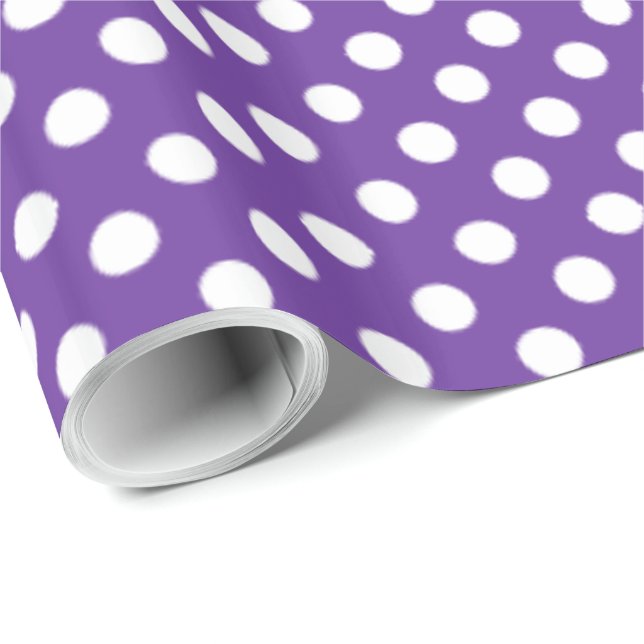 Spots Pattern Purple Heart Wrapping Paper (Roll Corner)