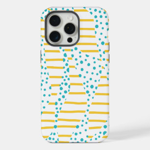 Spots & Stripes 2 in Turquoise, Yellow, and White iPhone 15 Pro Max Case
