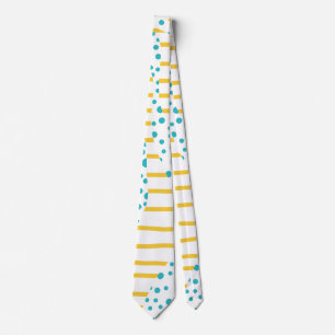 Spots & Stripes 2 in Turquoise, Yellow, and White Tie