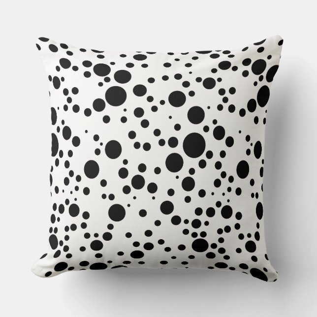 spotted black decor cushion (Front)