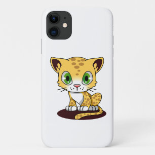 SPOTTED BROWN GREEN-EYED KITTEN ON A MAROON MAT Case-Mate iPhone CASE